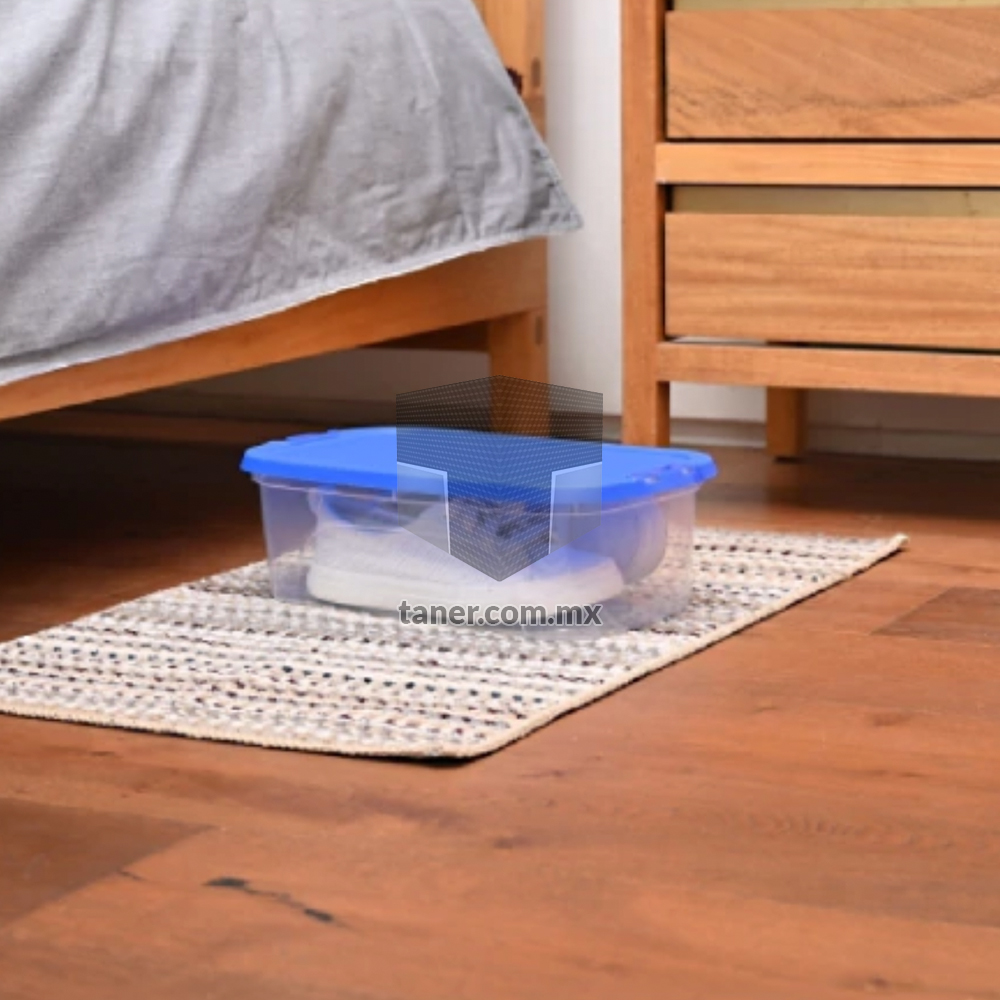 Venta de Anaqueles TANER Organizadora de Espacios CDMX y Queretaro-Contenedor Zapatera de Plástico Tapa Azul