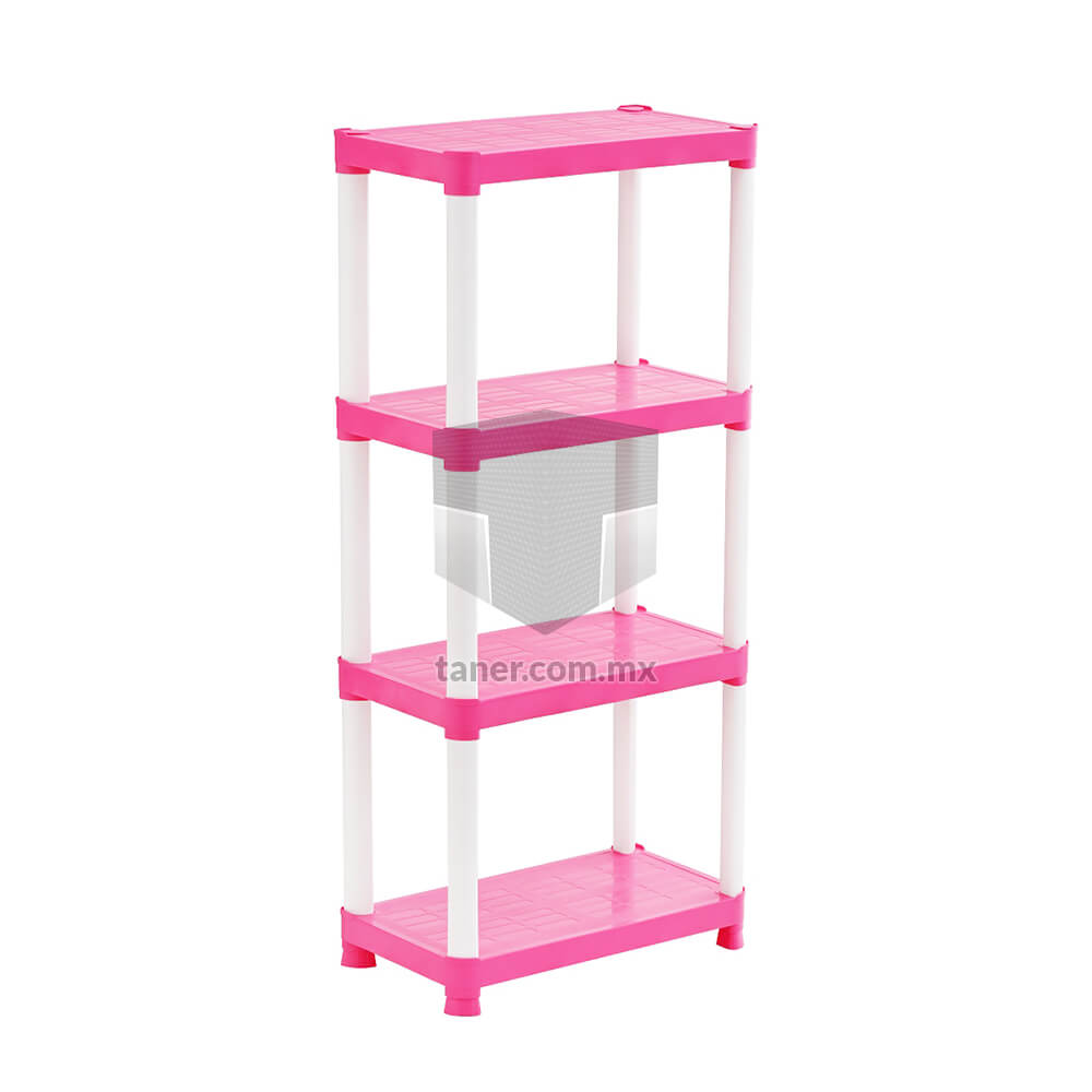 Estante Plástico Chico Rosa 4 Niveles