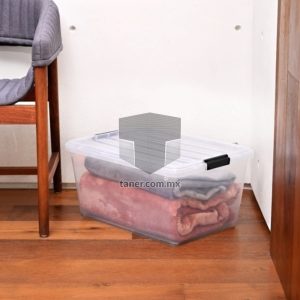 Venta de Anaqueles TANER Organizadora de Espacios CDMX y Queretaro-Contenedor Broches Tansparente con Broches Negros