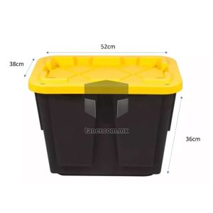 Venta de Anaqueles TANER Organizadora de Espacios CDMX y Queretaro-Contenedor Plástico Guarda Todo Chico Amarillo