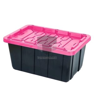 Venta de Anaqueles TANER Organizadora de Espacios CDMX y Queretaro-Contenedor Plástico Guarda Todo Tapa Rosa